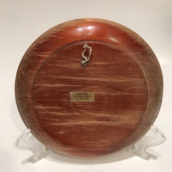 Vintage Polish Handcrafted Wood Burn Folk Art With Copper Inlay WACLAW ZAREMBA - Picture 2 of 3